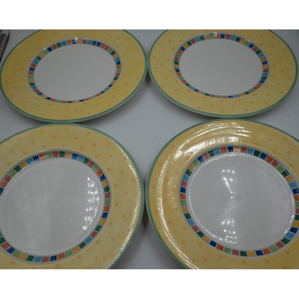 Villeroy & Boch Twist Alea Limone Dinner Plates Set of 4 Fine China